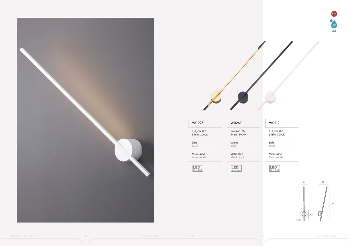 Wybrane strony katalogu oświetlenia łazienkowego marki Maxlight.